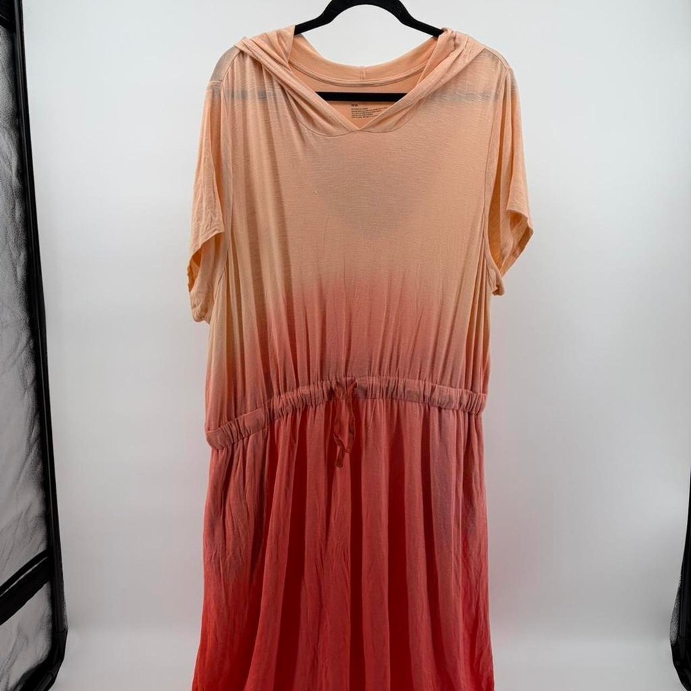 Livi Activewear Lane Bryant Hooded Coral Tie Dye Ombre Dress 18/20